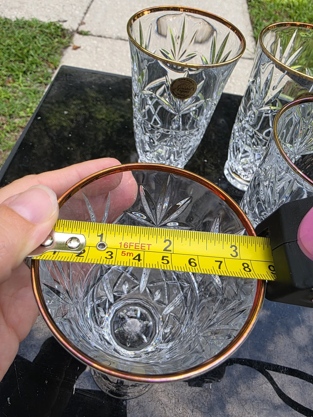 Cristal d’Arques Durand Joanna Gold Rim Crystal Highball Tumbler Glas– Set of 4